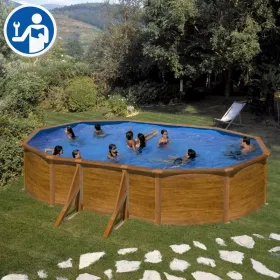 Repuestos Piscinas Ovaladas Imitación Madera con Postes de 120 cm