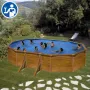Repuestos Piscinas Ovaladas Imitación Madera con Postes de 120 cm