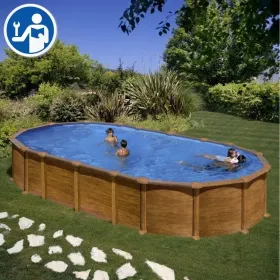Repuestos Piscinas Ovaladas Imitación Madera con Sistema Omegas de 132 cm
