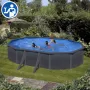 Repuestos Piscinas Ovaladas Imitación Grafito con Postes de 120 cm
