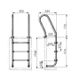 Escalera Inoxidable para piscina de madera Gre 126673