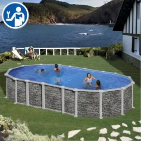 Repuestos Piscinas Ovaladas Imitación Piedra con Sistema Omegas de 132 cm - Mykonos y Santorini