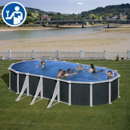 Repuestos Piscinas Ovaladas Imitación Rattán con Postes de 132 cm - Rattán