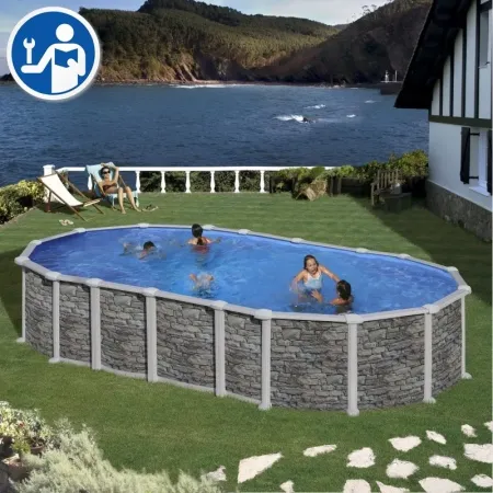 Repuestos Piscinas Ovaladas Imitación Piedra con Sistema Omegas de 132 cm