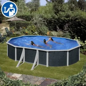 Repuestos Piscinas Ovaladas Imitación Rattán con Postes de 120 cm