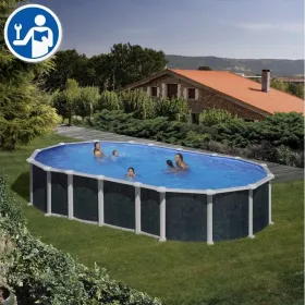 Repuestos Piscinas Ovaladas Imitación Rattán con Sistema Omegas de 132 cm