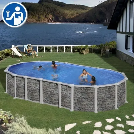 Repuestos Piscinas Ovaladas Imitación Piedra con Sistema Omegas de 132 cm - Mykonos y Santorini