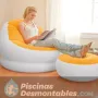 Sillón con Reposapiés Hinchable Intex Naranja 75848