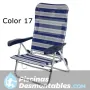 Silla de playa con 7 posiciones y asa incorporada