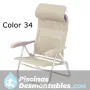 Silla de playa con 7 posiciones y cabezal compact