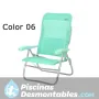 Silla de playa con 7 posiciones de multifibra y asa incorporada