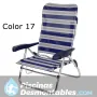 Silla de playa con 7 posiciones de multifibra y asa incorporada