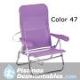 Silla de playa con 7 posiciones y asa incorporada