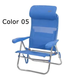 Silla de playa con 7 posiciones y cabezal compact