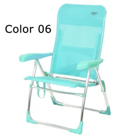 Silla de playa alta de multifibra con asa incorporada
