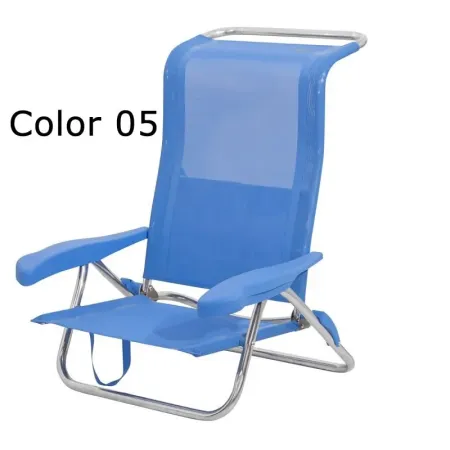 Silla cama de playa con 7 posiciones de multifibra y asa incorporada