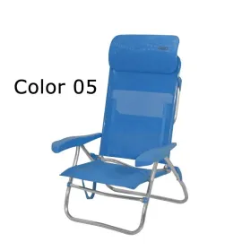 Silla de playa compact con 7 posiciones multifibra y asa incorporada