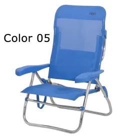 Silla de playa con 7 posiciones de multifibra y asa incorporada