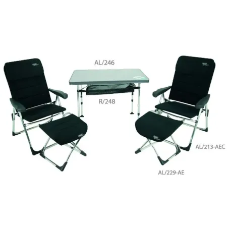 Conjunto Crespo mesa y 2 sillones con reposapiés air elegant