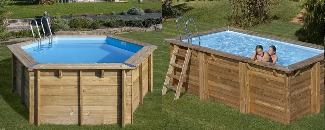 Piscina de madera Gre Sunbay City cuadrada 225x225x68