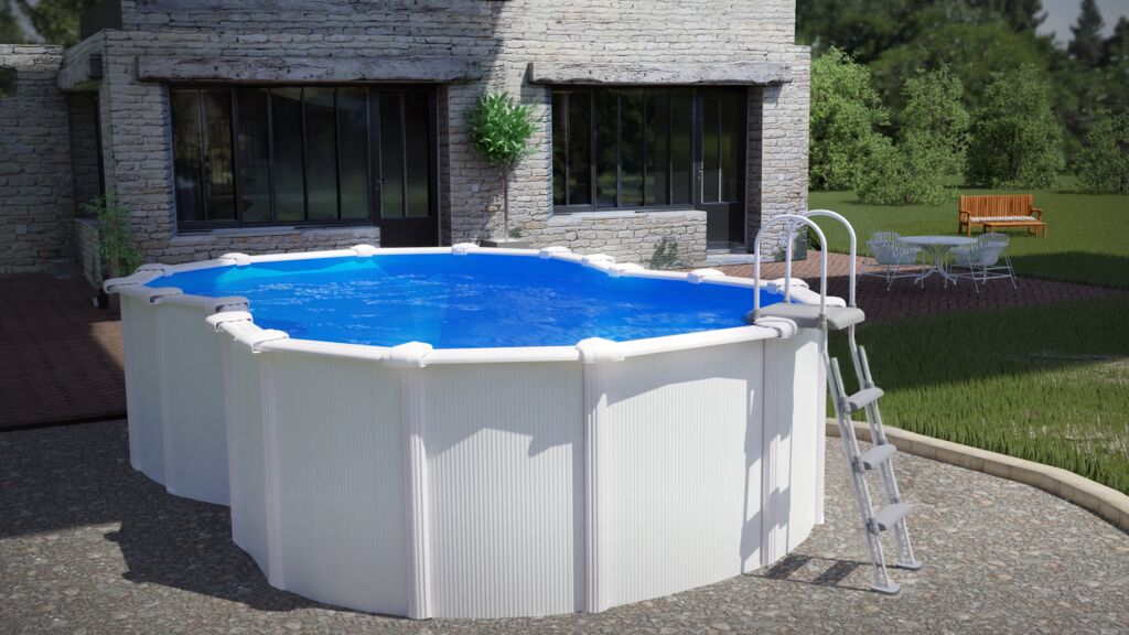 Piscinas de acero ovaladas sin contrafuertes laterales
