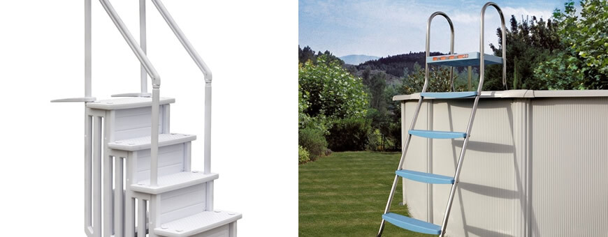 Tipos de escaleras para piscinas