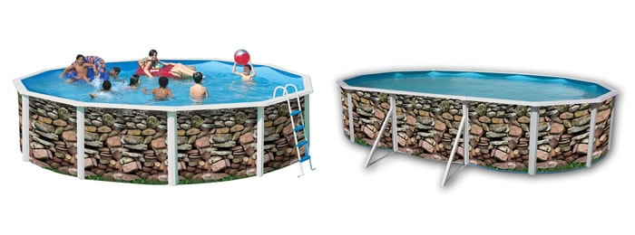 Piscinas Toi Muro, decorada con muro de estilo rustico Piscinas Toi Muro