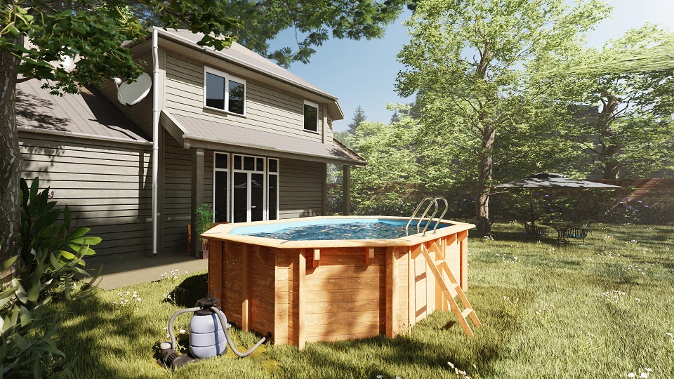 cambiar liner piscina madera