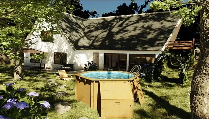 local técnico para piscina de madera